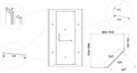 Душевой уголок Veconi Rovigo RV-36B 90x90