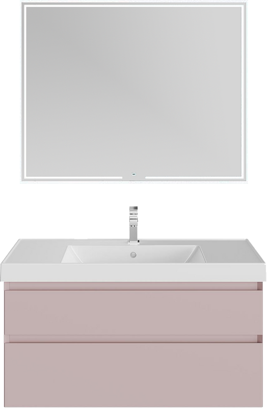 Мебель для ванной комнаты KERAMA MARAZZI Cubo 100 подвесная, мальва матовая
