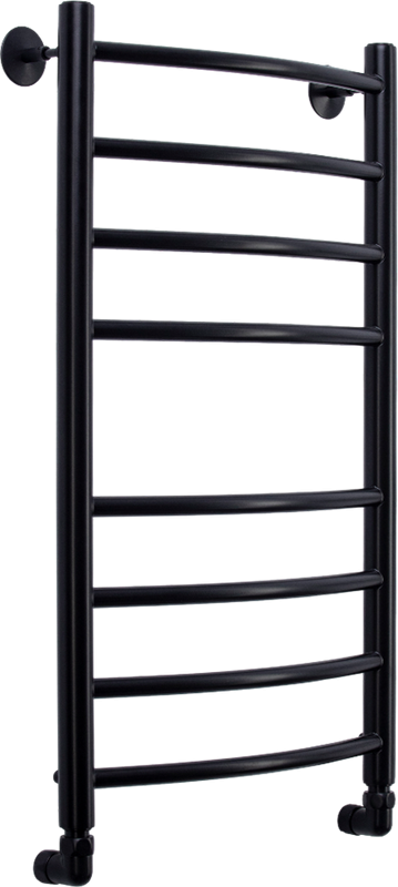 Полотенцесушитель водяной Comfysan Noumi W-8 80х40 80x45 см, черный матовый, лесенка