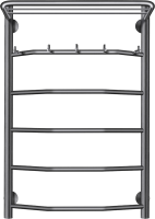 Полотенцесушитель водяной Secado Агата 1 KСП 80x55 см, графит, лесенка, с полкой