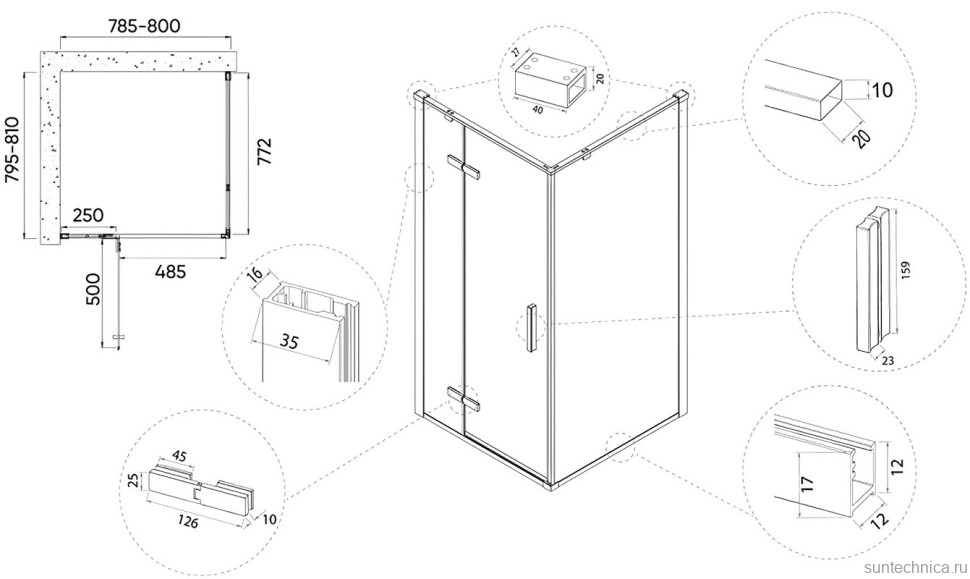 Душевой уголок Veconi Rovigo RV-073 80x80