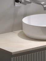 Тумба под раковину со столешницей Sancos Snob R 100 beige soft, столешница бежевая