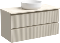 Тумба под раковину со столешницей Sancos Snob R 100 beige soft, столешница бежевая