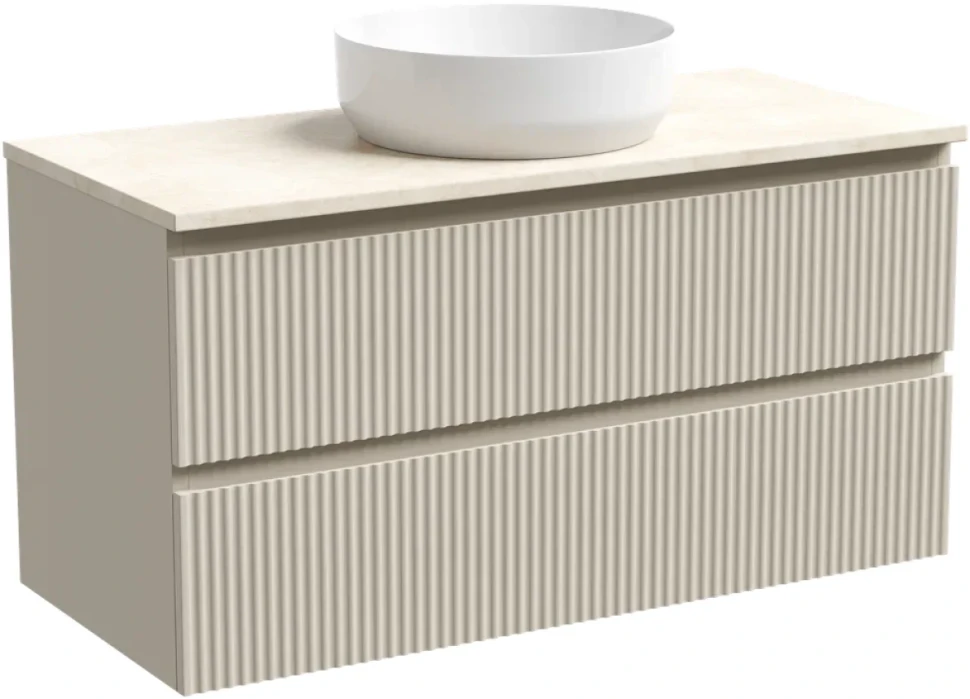 Тумба под раковину со столешницей Sancos Snob R 100 beige soft, столешница бежевая