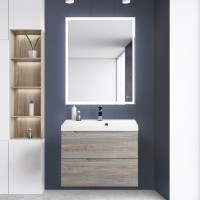 Мебель для ванной комнаты BelBagno Vittoria 80 подвесная, pino, белая глянцевая раковина