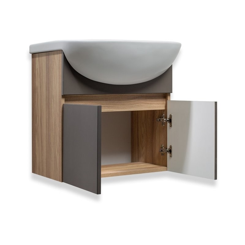 Тумба под раковину без столешницы Runo Лада 50 подвесная, графит