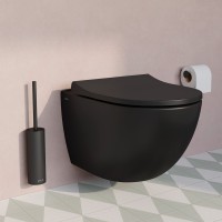 Унитаз подвесной VitrA Sento безободковый, с микролифтом, черный