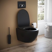 Унитаз подвесной VitrA Sento безободковый, с микролифтом, черный