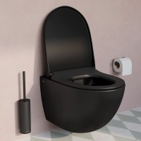 Унитаз подвесной VitrA Sento безободковый, с микролифтом, черный