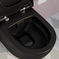 Унитаз подвесной VitrA Sento безободковый, с микролифтом, черный