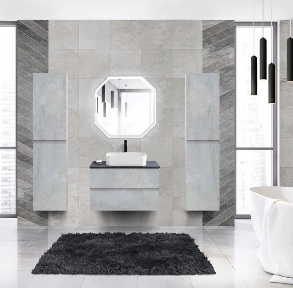 Тумба с раковиной Cezares Molveno 46 80 beton, со столешницей
