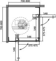 Душевой уголок Cezares Slider A 2 70/80 BR Cr профиль хром, стекло бронза