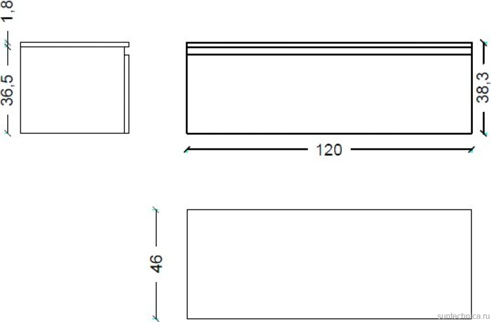 Тумба Armadi Art Flat Valessi Uno-S 120 белый глянец