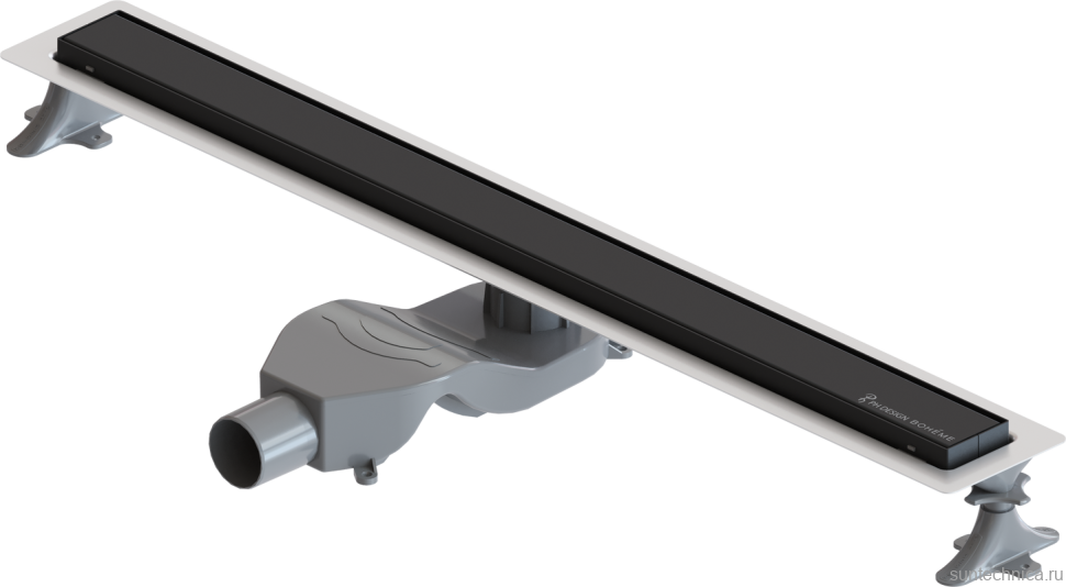Душевой трап (лоток) Boheme Premium Linear 60 см, черный