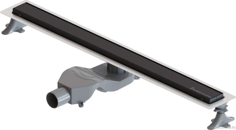 Душевой трап (лоток) Boheme Premium Linear 60 см, черный