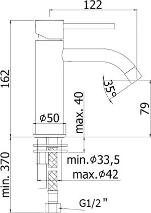 Смеситель для раковины Paffoni Light LIG071HG золото медовое