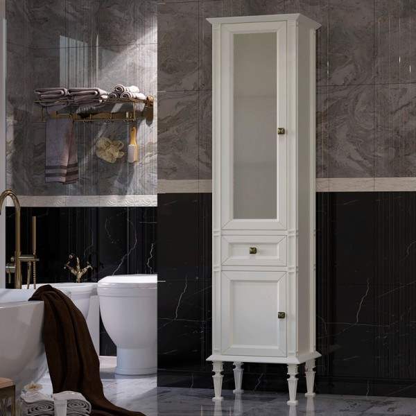 Шкаф пенал для ванной Opadiris Кантара слоновая кость, L