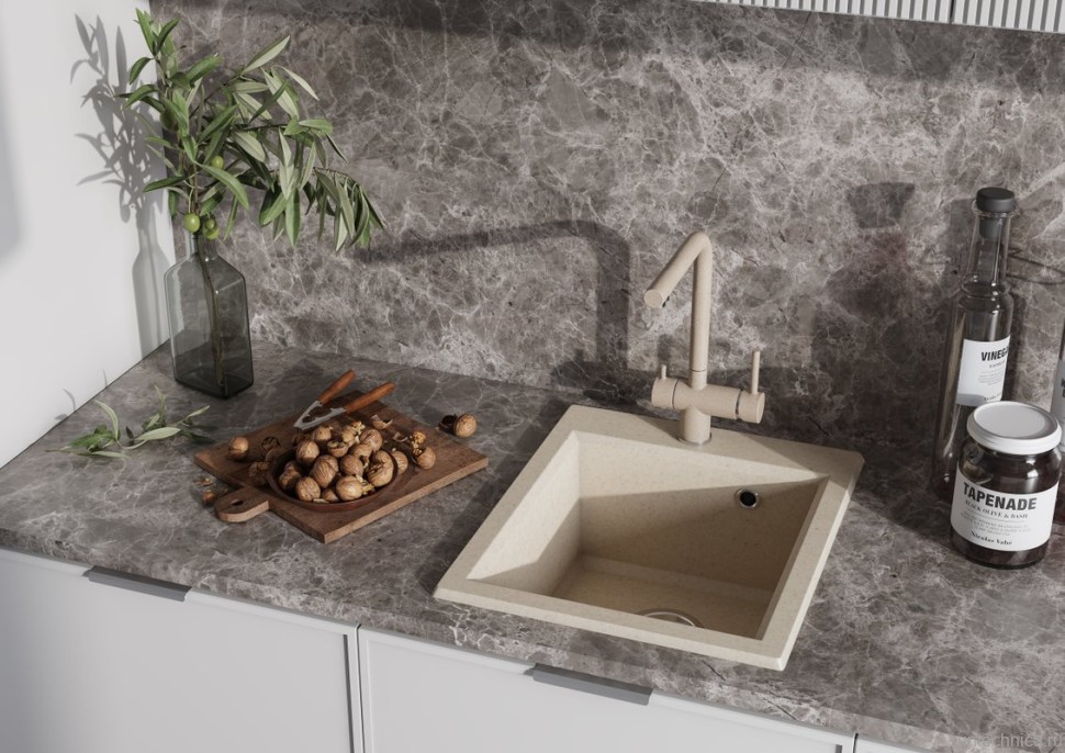 Мойка кухонная AQUATON Линеа 58, шампань