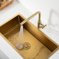Смеситель для кухни Frap F6096-3 золотой сатин