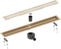 Душевой трап (лоток) Timo Drain Systems DS230109/17 900 вставка lines, золото матовое