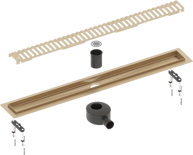 Душевой трап (лоток) Timo Drain Systems DS230109/17 900 вставка lines, золото матовое