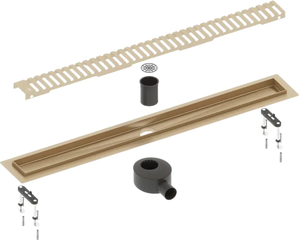 Душевой трап (лоток) Timo Drain Systems DS230109/17 900 вставка lines, золото матовое