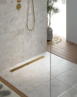 Душевой трап (лоток) Timo Drain Systems DS230109/17 900 вставка lines, золото матовое