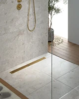 Душевой трап (лоток) Timo Drain Systems DS230109/17 900 вставка lines, золото матовое