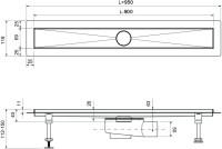 Душевой трап (лоток) Timo Drain Systems DS230109/17 900 вставка lines, золото матовое