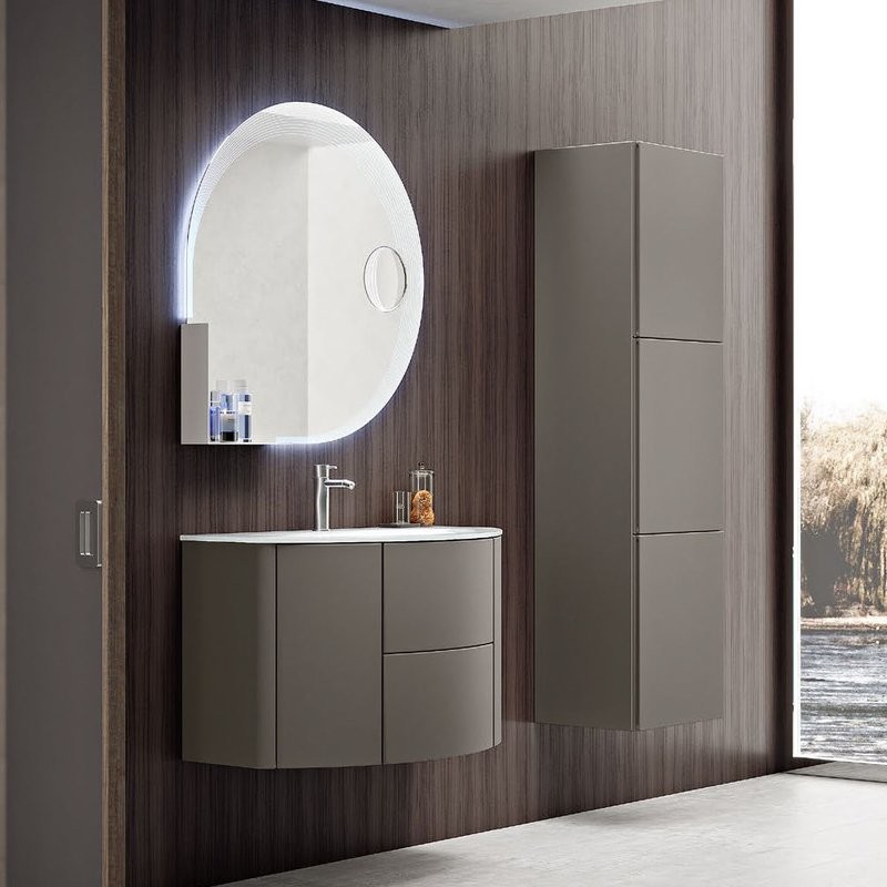 Тумба с раковиной Cezares Eden 91 grigio talpa opaco, раковина 50177