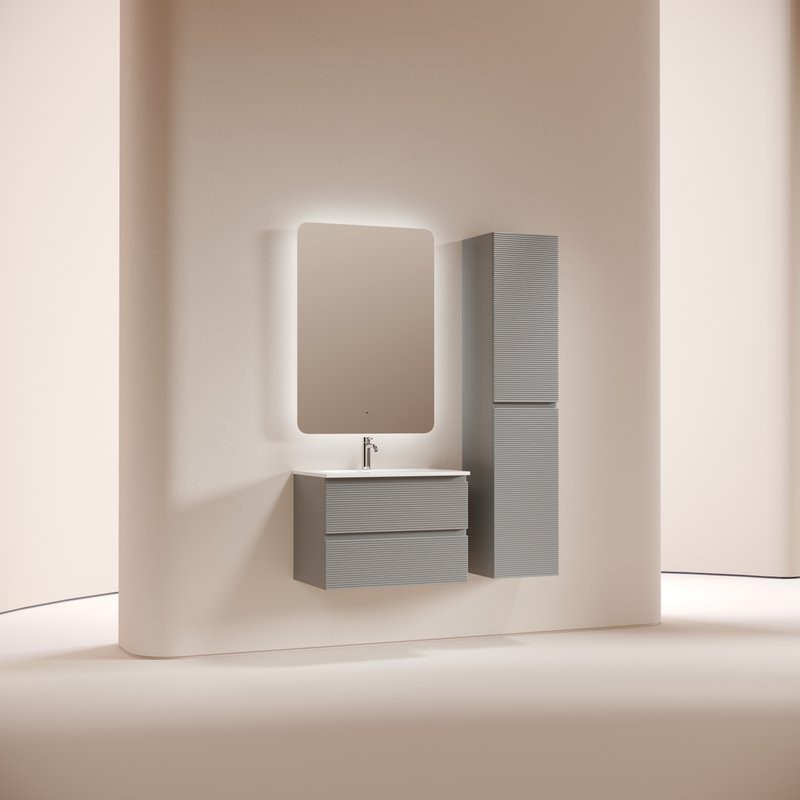 Мебель для ванной комнаты Sancos Folk 70 2я подвесная, ergraut soft, раковина CN7031