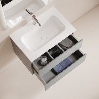 Мебель для ванной комнаты Sancos Folk 70 2я подвесная, ergraut soft, раковина CN7031