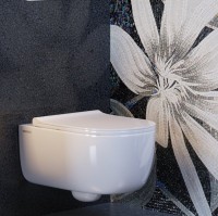 Унитаз подвесной Berges Ego XL Rimless 082138 безободковый, с микролифтом, белый