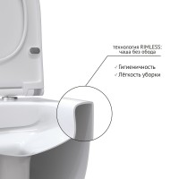 Унитаз подвесной Berges Ego XL Rimless 082138 безободковый, с микролифтом, белый