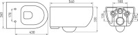 Унитаз подвесной Berges Ego XL Rimless 082138 безободковый, с микролифтом, белый