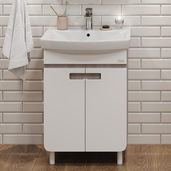 Тумба под раковину Onika Харпер 50.10 белая глянцевая