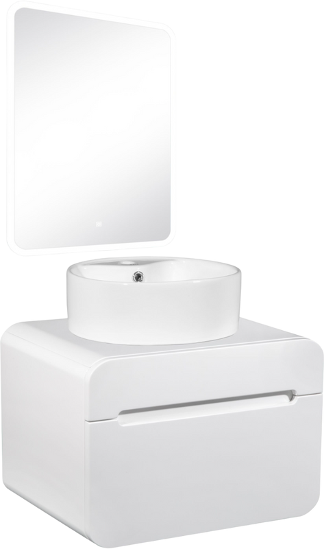 Мебель для ванной комнаты Runo Ницца 60 белая, раковина Sole 40