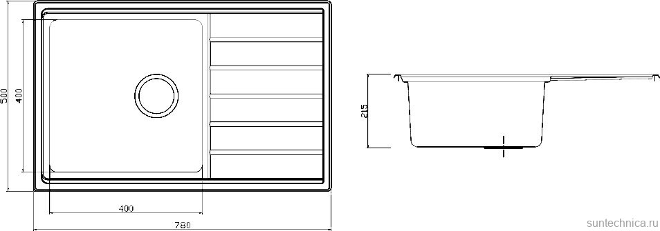 Мойка кухонная Seaman Eco Roma SMR-7850A без отверстий