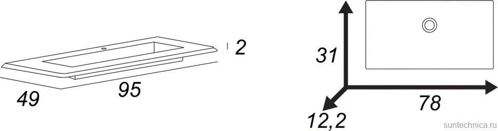 Тумба с раковиной Cezares Stylus 94, nero grafite