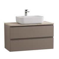 Тумба под раковину со столешницей BelBagno Kraft 90 подвесная, матовая бежевая, столешница kep-90-mco