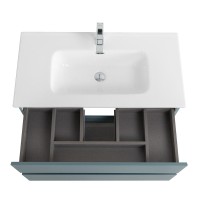 Тумба с раковиной BelBagno Kraft 80 подвесная, матовая голубая, раковина bb800etl