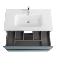 Тумба с раковиной BelBagno Kraft 80 подвесная, матовая голубая, раковина bb800etl