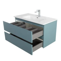Тумба с раковиной BelBagno Kraft 80 подвесная, матовая голубая, раковина bb800etl
