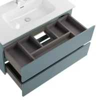 Тумба с раковиной BelBagno Kraft 80 подвесная, матовая голубая, раковина bb800etl