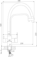 Комплект Мойка Florentina Липси 600 черная + Смеситель Haiba HB76615-7 черный + Измельчитель Zorg Inox D