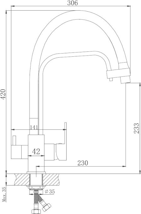 Комплект Мойка Florentina Липси 600 черная + Смеситель Haiba HB76615-7 черный + Измельчитель Zorg Inox D
