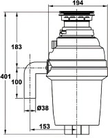Комплект Мойка Florentina Липси 600 черная + Смеситель Haiba HB76615-7 черный + Измельчитель Zorg Inox D