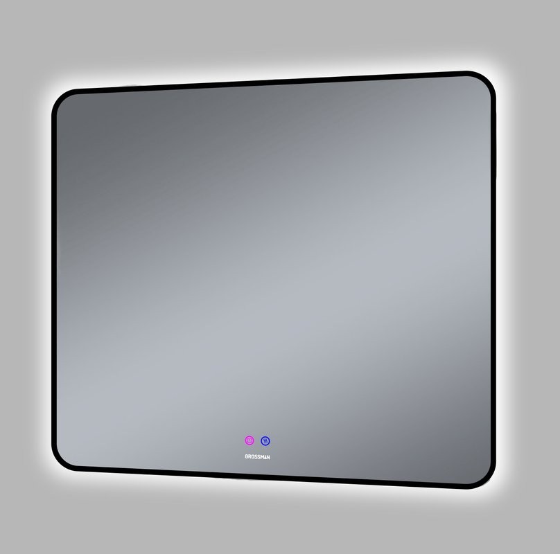 Зеркало Grossman Elegans-норма Black 90 с подсветкой, с антизапотевателем