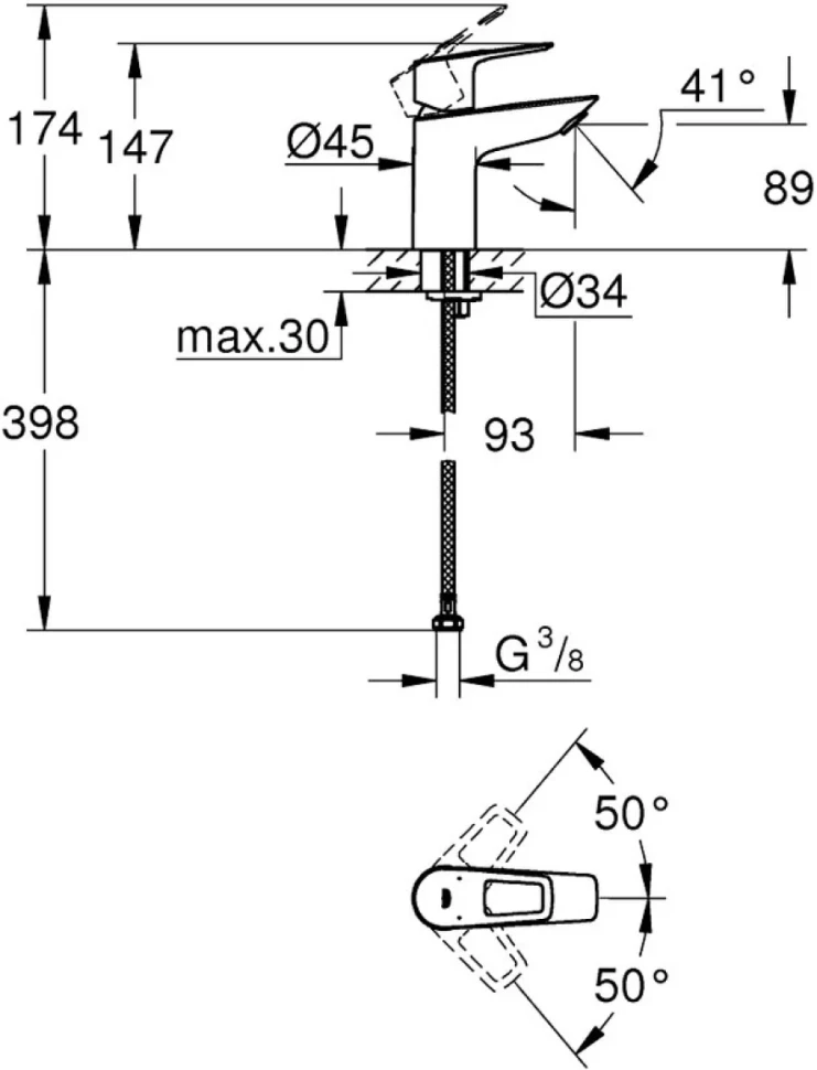 Смеситель для раковины Grohe BauLoop 23337001