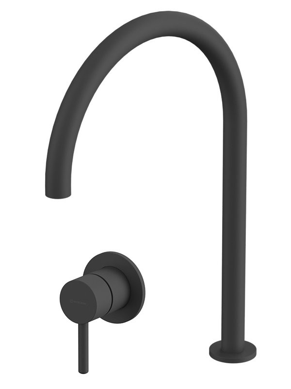 Смеситель для раковины WHITECROSS 2-Y1241BL С ВНУТРЕННЕЙ ЧАСТЬЮ, с изливом Y1203BL, черный матовый